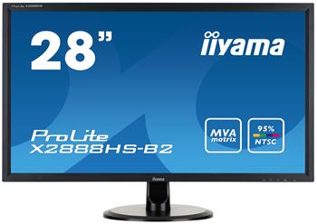 28" LCD iiyama X2888HS-B2 - MVA, 5ms, 300cd/m2, 3000:1 (12M:1 ACR), FullHD, VGA, DVI, HDMI, DP,repro
