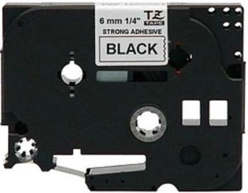 Brother - kompatibilní TZe-S211 6mm x 8m silně lepící, černý tisk / bílý podklad