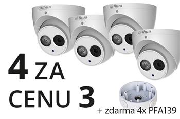 Bundle Dahua 4ks Dahua IP kamer IPC-HDW4231EMP-ASE-0360B za cenu 3ks + 4x PFA139 ZDARMA