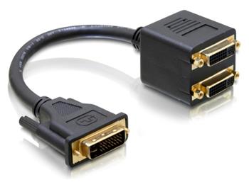 Delock Adaptér DVI-I (Dual Link) samec na 2 x DVI-I (Dual Link) samice