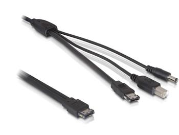 DeLock kabel eSATAp na eSATA/USB-B/DC-12V 1m