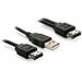 DeLock kabel Power eSATA (eSATAp) samec na eSATA+USB-A samec 1m