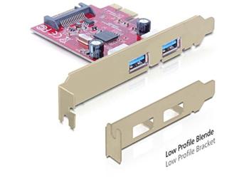 DeLock PCI Express x1 USB 3.0 2 port, NEC, + low profile