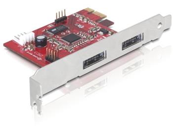 Delock PCIe x1 řadič 2x Power over eSATA (eSATAp) - 5V/12V