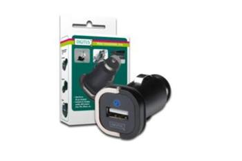 Digitus MINI USB nabíječka do auta s úchytem pro vysunutí ( vstup: 12V/24V , výstup 5V 1Ah )