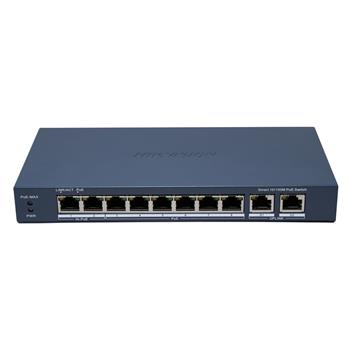 Hikvision Smart switch 8x100Mbps PoE (2xHi-PoE) + 2x Gb; 110W; dosah až 300m; IP40