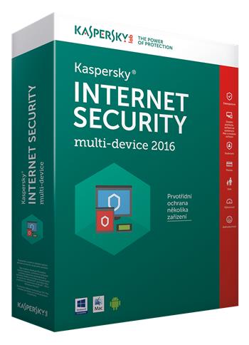 Kaspersky Internet Security MD 2016/2018 1+1 zařízení /1 rok NOVÁ licence CZ Krabice