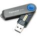 Transcend 4GB JetFlash 220 Fingerprint (�te�ka otisk� prst�), USB 2.0 flash disk, �erno/modr�
