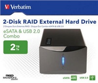 VERBATIM HDD Externí s dvoudiskovým polem RAID 2TB, eSATA / USB 2.0
