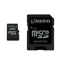 2GB Micro Secure Digital Card (SD) Kingston adapt.