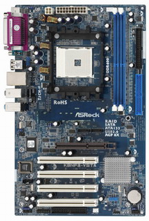 ASRock K8NF3-VSTA, s.754, nForce3 250, 2xDDR, SATA, RAID, LAN, AGP, COM a LPT port, ATX