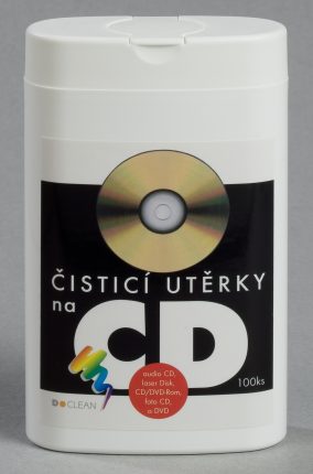 D-clean Navlhčené utěrky na čištění CD / DVD disků v dóze/100ks