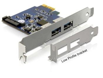 DeLock PCI Express x1 USB 3.0 2 port, NEC, + low profile