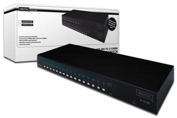 Digitus IP-Combo-KVM Switch 1User,16PCs (each PS/2 or USB) for Desktop or Mounting, with OSD