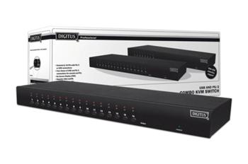 Digitus IP-Combo-KVM Switch 1User,8PCs (each PS/2 or USB) for Desktop or Mounting, with OSD