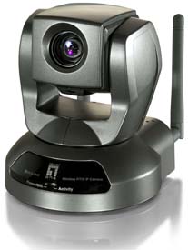 LevelOne WCS-2040 54 Mbps Wireless Pan/Tilt IP Camera, CCD, MPEG4/MJPEG, 10xDigi