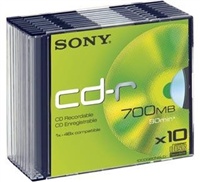 Média SONY CD-R 10CDQ-80NSLD,48x, bal. 10ks,SLIM