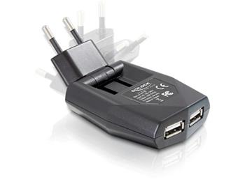 Napájecí zdroj 100-240V na 2x USB, ultraplochý