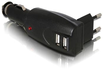 Navilock napájecí zdroj AC(230V) + DC(do auta) s výstupem na 2x USB