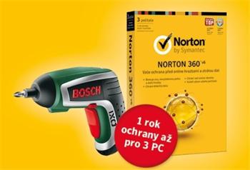 NORTON 360 6.0 CZ 1 USER 3 PC + zdarma Aku šroubovák Bosch IXO IV