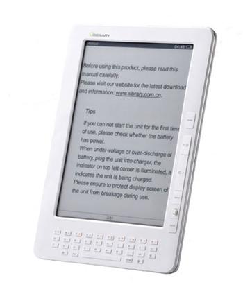 Sibrary G10 White ebook reader, 9,7´´ E-ink LCD, 2GB SD, FM tuner, repro