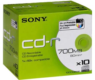 SONY CD-R 700 MB, 48x, 50 ks, spindle