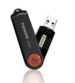 Transcend 8GB JetFlash 220 Fingerprint (čtečka otisků prstů), USB 2.0 flash disk, černo/červený