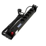 19" rozvodný panel ACAR 5x230V, vypínač, indikátor napětí, přepěťová ochrana, kabel 3m, 1,5U