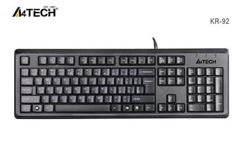 A4tech KR-92, kancelářská klávesnice, CZ/US, USB, Černá