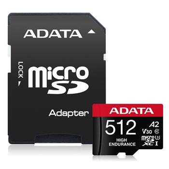 Adata High Endurance/Micro SD/512GB/UHS-I U3 / Class 10/+ Adaptér