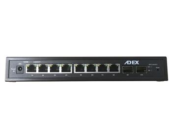 ADEX AD1000-8GPD-2FM reversní poe managed switch, 8x Gbit port,2x SFP, metal