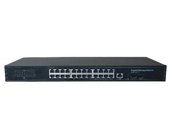 ADEX ADS-224GRP-1PO-2F-RM reversní poe managed switch, 24x Gbit port (1x poe out), 2x SFP, metal