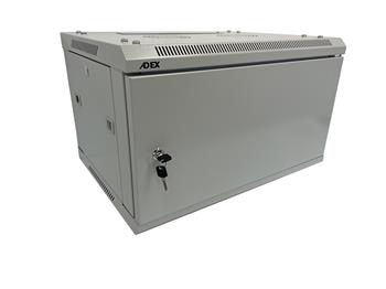 ADEX rozvaděč 9U 450mm šedý, nástěnný, kovové dveře, rozložený