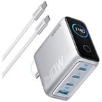 Anker Prime nabíječka/ 140W/ 3x USB-C/ USB/ displej/ stříbrná + USB-C kabel