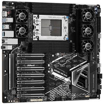 ASRock WRX90 WS EVO / AMD WRX90 / 8x DDR5 DIMM ECC / 2x M.2 / 2x SlimSAS / 2x MCIO / USB-C / DP / EEB