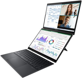 ASUS Zenbook Duo 14 OLED/UX8406CA-OLED166X/U9-285H/14"/2880x1800/T/32GB/1TB SSD/Arc 140T/W11P/Gray/2
