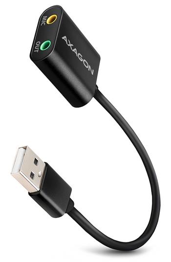 AXAGON ADA-12, USB 2.0 - externí zvuková karta, 48kHz/16-bit stereo, kovová, kabel USB-A 15 cm