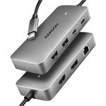 AXAGON HMC-CUB83X2, USB-C 10Gbps Hub, HDMI + DP 4k/144Hz, 2x USB-A + USB-C, RJ-45 GLAN, PD 100W