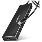 AXAGON HUE-F7A, 7x USB 3.2 Gen 1 ALU FLAT CHARGING hub, micro USB napájecí konektor, kabel USB-A 1m