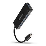 AXAGON HUE-G1C, 4x USB 3.2 Gen 1 SLIM hub, kabel Type-C 14cm napevno