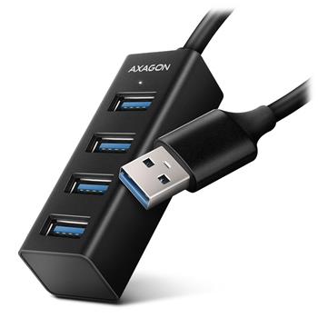 AXAGON HUE-M1A, 4x USB 3.2 Gen 1 MINI hub, kovový, kabel USB-A 20cm