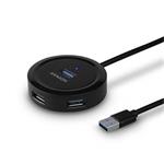 AXAGON HUE-P1A, 4x USB 3.2 Gen 1 ROUND hub, micro USB napájecí konektor, kabel USB-A 30cm