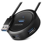 AXAGON HUE-P1AL, 4x USB 3.2 Gen 1 ROUND hub, micro USB napájecí konektor, kabel USB-A 1.2m