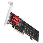 AXAGON PCEM2-ND, PCIe x8 řadič - 2x M.2 NVMe M-key slot, RAID, podpora desek bez bifurkace, vč. LP