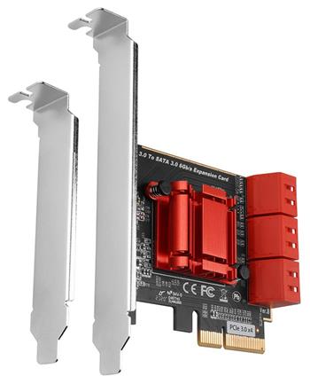 AXAGON PCES-SA6, PCIe řadič - 6x interní SATA 6G port, ASM1166, SP & LP