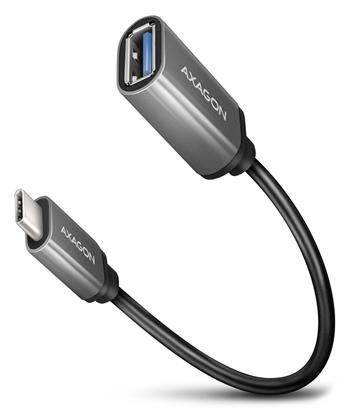 AXAGON RUCM-AFAC, kabelová redukce USB-C (M) <-> USB-A (F), 20cm, USB 3.2 Gen 1, 3A, ALU