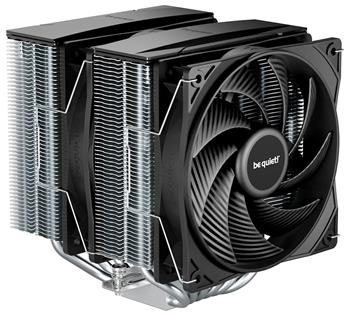 Be quiet! chladič CPU PURE ROCK PRO 3 / 2x120mm PWM fan / 6xheatpipe / stříbrný