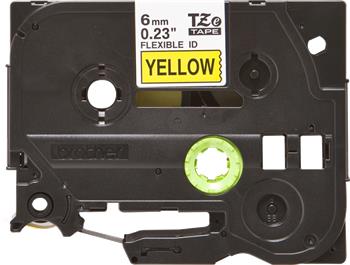 Brother - Originální kazeta s páskou TZ-FX611, černý tisk na žluté, šířka 6 mm