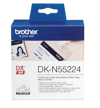 Brother - Originální kontinuální nelepivá páska DKN 55224, černý na bílé, šířka 54 mm
