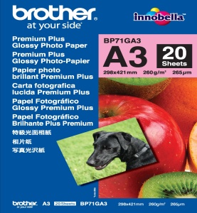 Brother - Originální lesklý fotopapír BP71GA3, formát A3